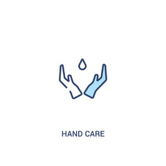 Obraz premium hand care concept 2 colored icon. simple line element illustration. outline blue hand care symbol. can be used for web and mobile ui/ux.