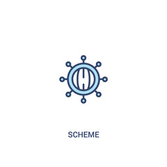 scheme concept 2 colored icon. simple line element illustration. outline blue scheme symbol. can be used for web and mobile ui/ux.