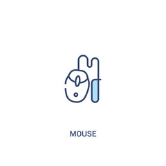 mouse concept 2 colored icon. simple line element illustration. outline blue mouse symbol. can be used for web and mobile ui/ux.