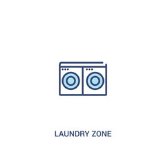 laundry zone concept 2 colored icon. simple line element illustration. outline blue laundry zone symbol. can be used for web and mobile ui/ux.