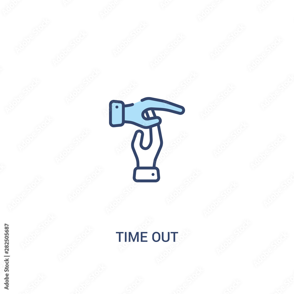 Poster time out concept 2 colored icon. simple line element illustration. outline blue time out symbol. can