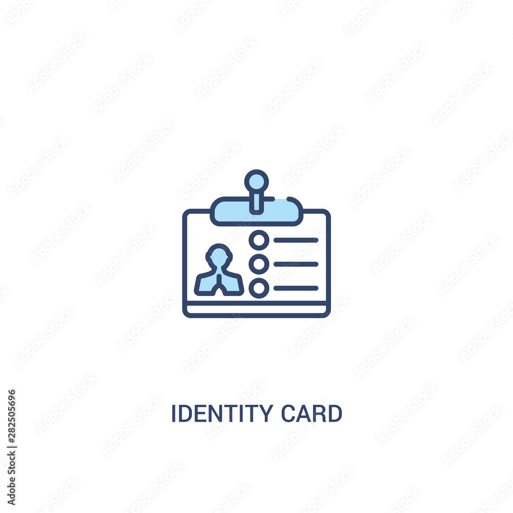 Poster identity card concept 2 colored icon. simple line element illustration. outline blue identity card s