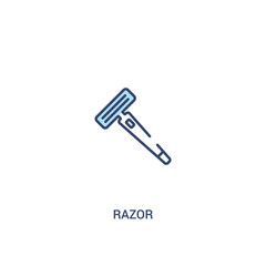 razor concept 2 colored icon. simple line element illustration. outline blue razor symbol. can be used for web and mobile ui/ux.