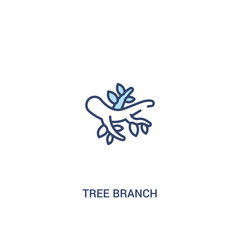 tree branch concept 2 colored icon. simple line element illustration. outline blue tree branch symbol. can be used for web and mobile ui/ux.