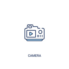 camera concept 2 colored icon. simple line element illustration. outline blue camera symbol. can be used for web and mobile ui/ux.