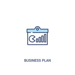 business plan concept 2 colored icon. simple line element illustration. outline blue business plan symbol. can be used for web and mobile ui/ux.