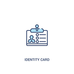 identity card concept 2 colored icon. simple line element illustration. outline blue identity card symbol. can be used for web and mobile ui/ux.