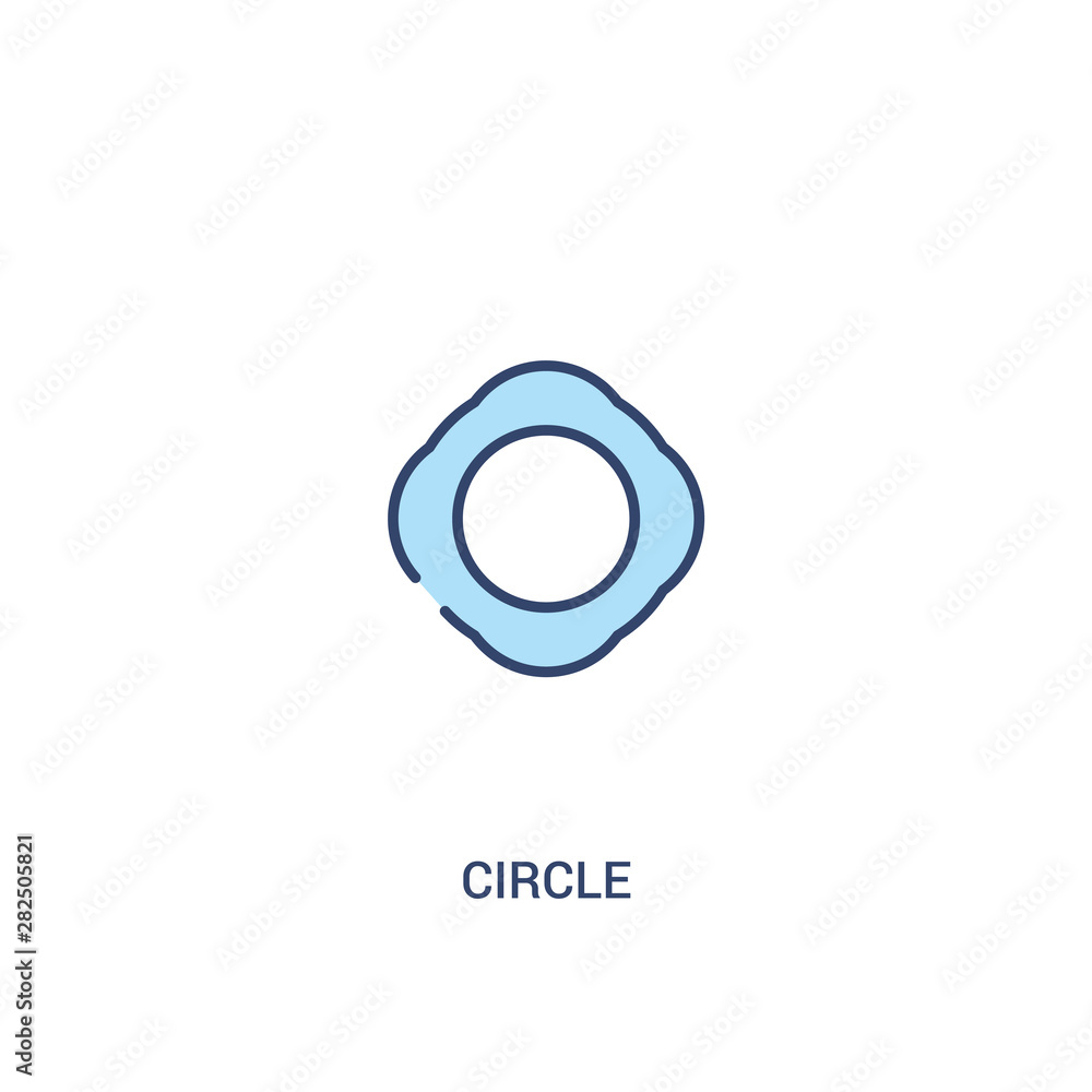 Poster circle concept 2 colored icon. simple line element illustration. outline blue circle symbol. can be 