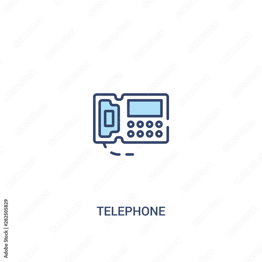 Poster telephone concept 2 colored icon. simple line element illustration. outline blue telephone symbol. c