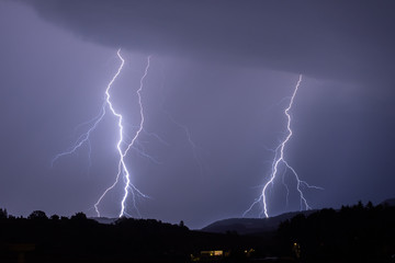 Double Lightning Strike in the Night