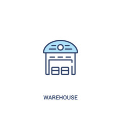 warehouse concept 2 colored icon. simple line element illustration. outline blue warehouse symbol. can be used for web and mobile ui/ux.