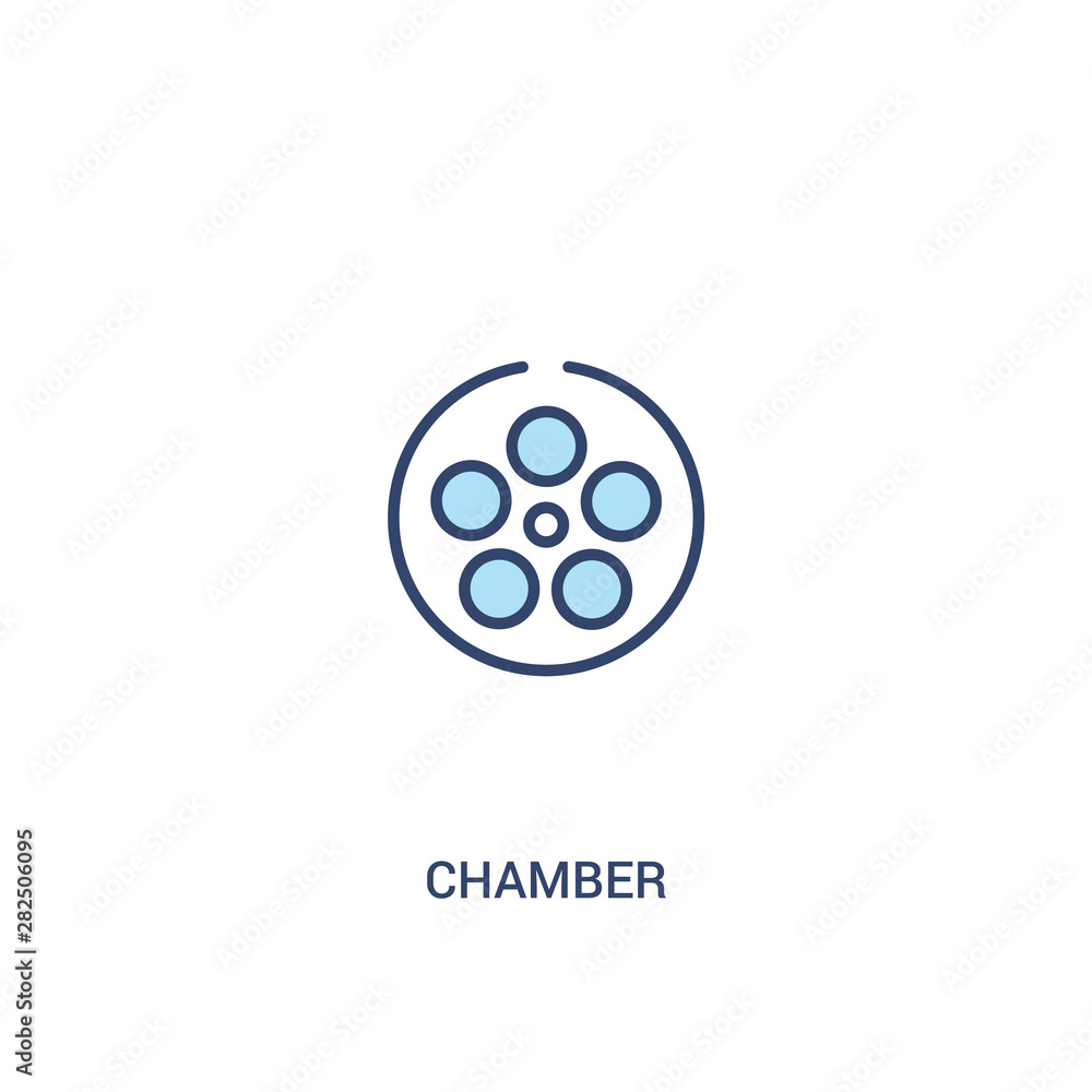 Poster chamber concept 2 colored icon. simple line element illustration. outline blue chamber symbol. can b