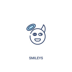 Obraz na płótnie Canvas smileys concept 2 colored icon. simple line element illustration. outline blue smileys symbol. can be used for web and mobile ui/ux.