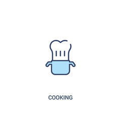 cooking concept 2 colored icon. simple line element illustration. outline blue cooking symbol. can be used for web and mobile ui/ux.
