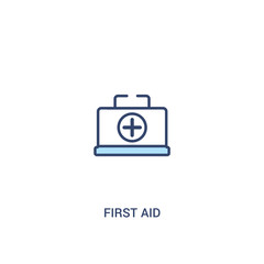 first aid concept 2 colored icon. simple line element illustration. outline blue first aid symbol. can be used for web and mobile ui/ux.
