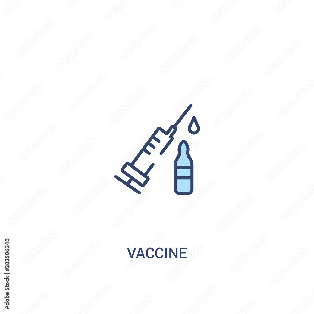 Poster vaccine concept 2 colored icon. simple line element illustration. outline blue vaccine symbol. can b
