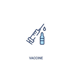 vaccine concept 2 colored icon. simple line element illustration. outline blue vaccine symbol. can be used for web and mobile ui/ux.