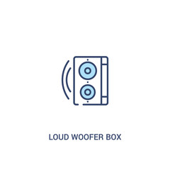 loud woofer box concept 2 colored icon. simple line element illustration. outline blue loud woofer box symbol. can be used for web and mobile ui/ux.