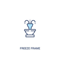 freeze frame concept 2 colored icon. simple line element illustration. outline blue freeze frame symbol. can be used for web and mobile ui/ux.