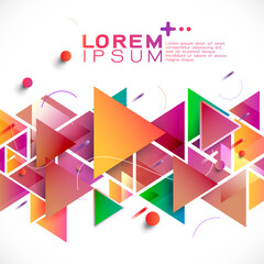 Abstract colorful gradient mixed geometric stripes template and modern overlapping on middle position with space for text. Vector illustration