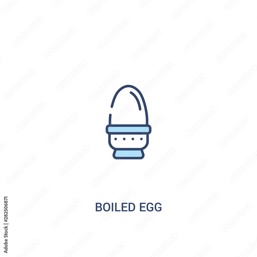 Poster boiled egg concept 2 colored icon. simple line element illustration. outline blue boiled egg symbol.