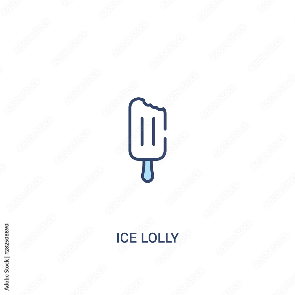 Poster ice lolly concept 2 colored icon. simple line element illustration. outline blue ice lolly symbol. c