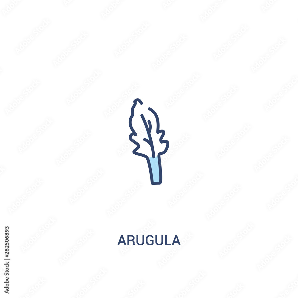 Poster arugula concept 2 colored icon. simple line element illustration. outline blue arugula symbol. can b