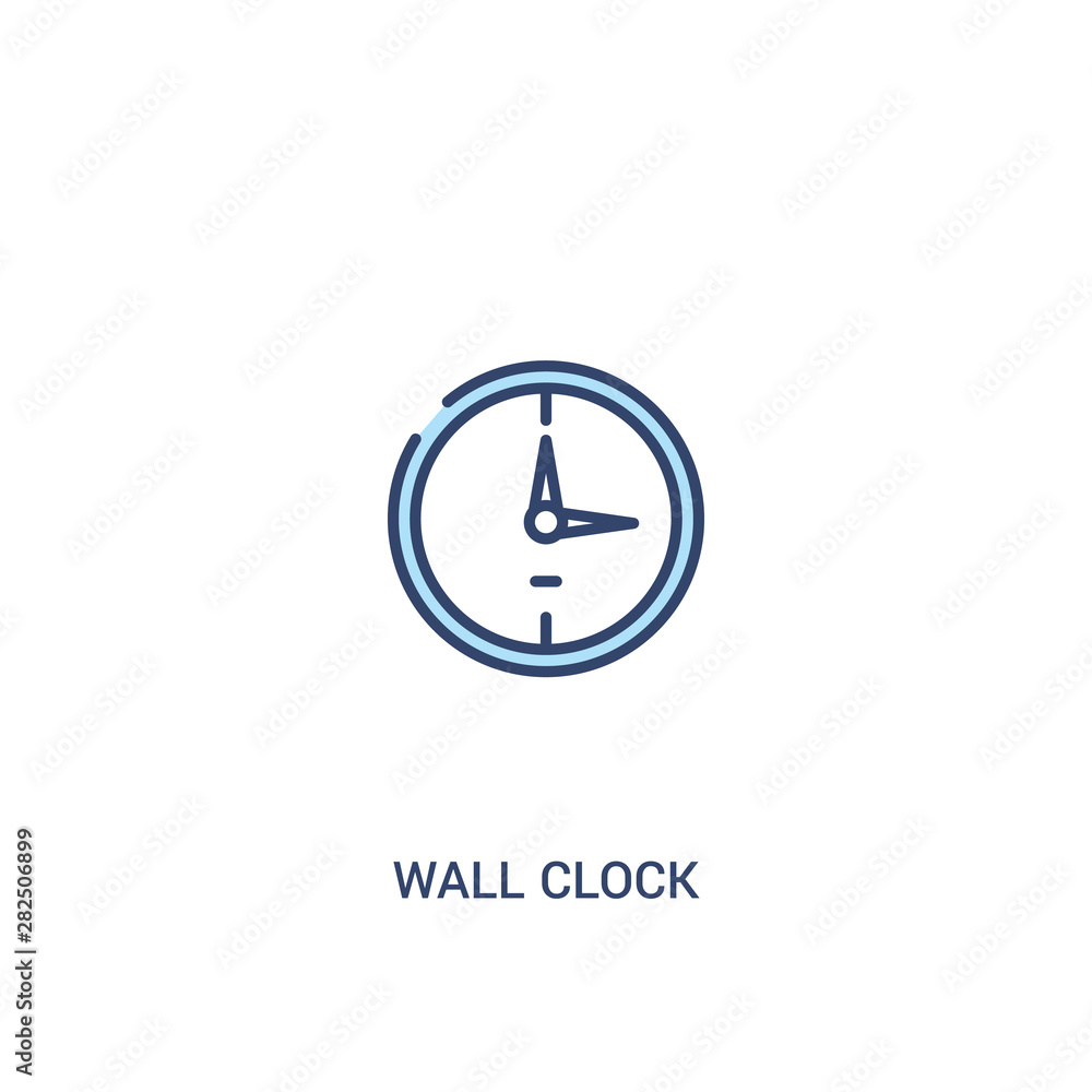 Aufkleber wall clock concept 2 colored icon. simple line element illustration. outline blue wall clock symbol.
