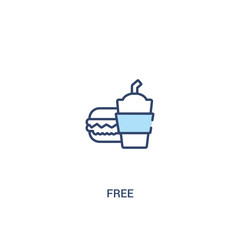 free concept 2 colored icon. simple line element illustration. outline blue free symbol. can be used for web and mobile ui/ux.