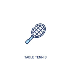 table tennis concept 2 colored icon. simple line element illustration. outline blue table tennis symbol. can be used for web and mobile ui/ux.