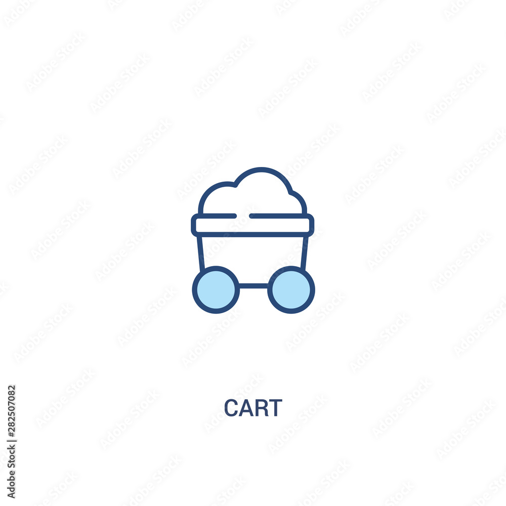 Poster cart concept 2 colored icon. simple line element illustration. outline blue cart symbol. can be used