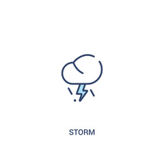 storm concept 2 colored icon. simple line element illustration. outline blue storm symbol. can be used for web and mobile ui/ux.