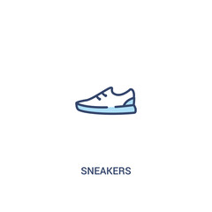 sneakers concept 2 colored icon. simple line element illustration. outline blue sneakers symbol. can be used for web and mobile ui/ux.