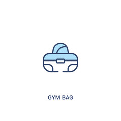 gym bag concept 2 colored icon. simple line element illustration. outline blue gym bag symbol. can be used for web and mobile ui/ux.