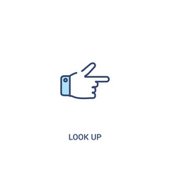 look up concept 2 colored icon. simple line element illustration. outline blue look up symbol. can be used for web and mobile ui/ux.