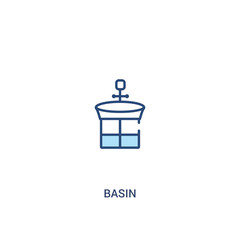 basin concept 2 colored icon. simple line element illustration. outline blue basin symbol. can be used for web and mobile ui/ux.