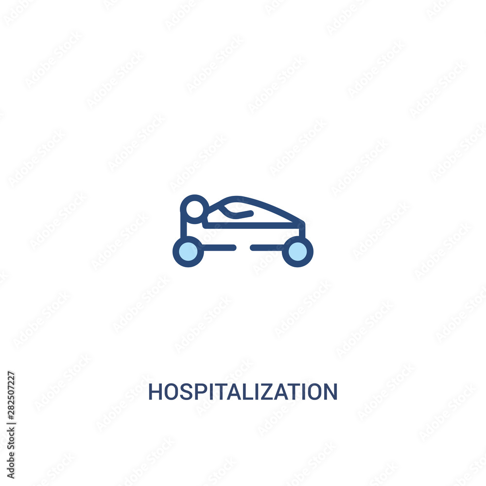 Wall mural hospitalization concept 2 colored icon. simple line element illustration. outline blue hospitalizati