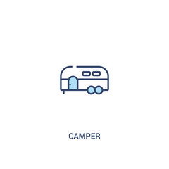 camper concept 2 colored icon. simple line element illustration. outline blue camper symbol. can be used for web and mobile ui/ux.