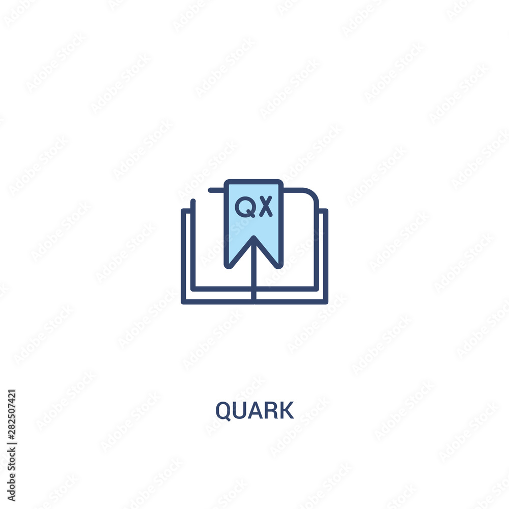 Poster quark concept 2 colored icon. simple line element illustration. outline blue quark symbol. can be us