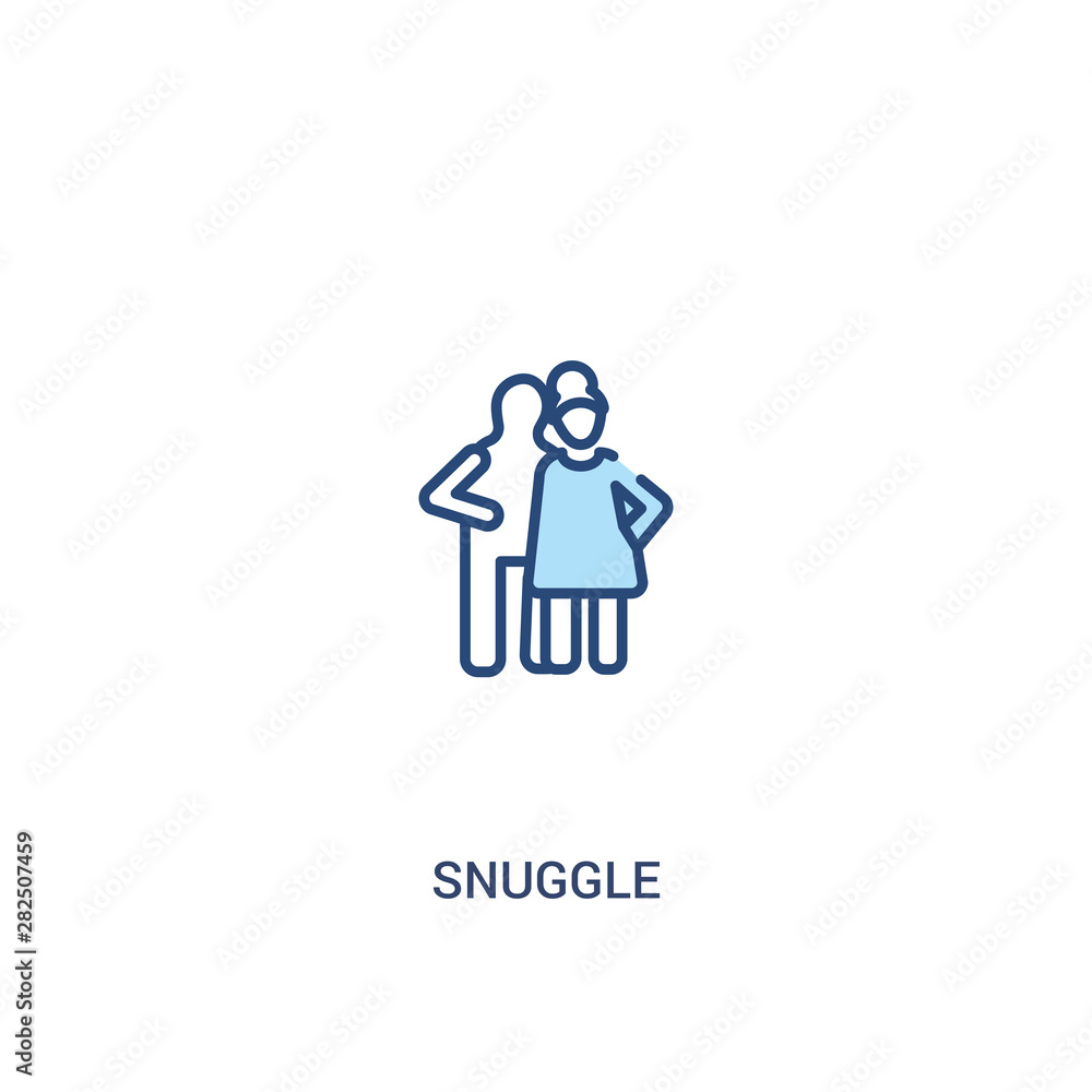 Poster snuggle concept 2 colored icon. simple line element illustration. outline blue snuggle symbol. can b