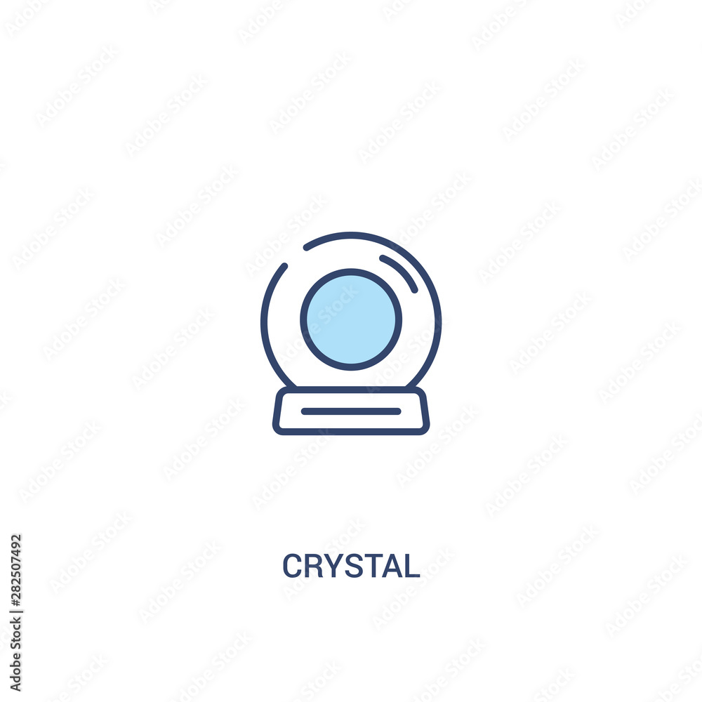 Poster crystal concept 2 colored icon. simple line element illustration. outline blue crystal symbol. can b