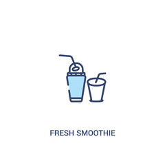 fresh smoothie concept 2 colored icon. simple line element illustration. outline blue fresh smoothie symbol. can be used for web and mobile ui/ux.