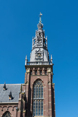Fototapeta na wymiar tower of church called Grote Kerk. Schagen, The Netherlands
