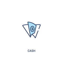 cash concept 2 colored icon. simple line element illustration. outline blue cash symbol. can be used for web and mobile ui/ux.