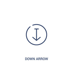down arrow concept 2 colored icon. simple line element illustration. outline blue down arrow symbol. can be used for web and mobile ui/ux.