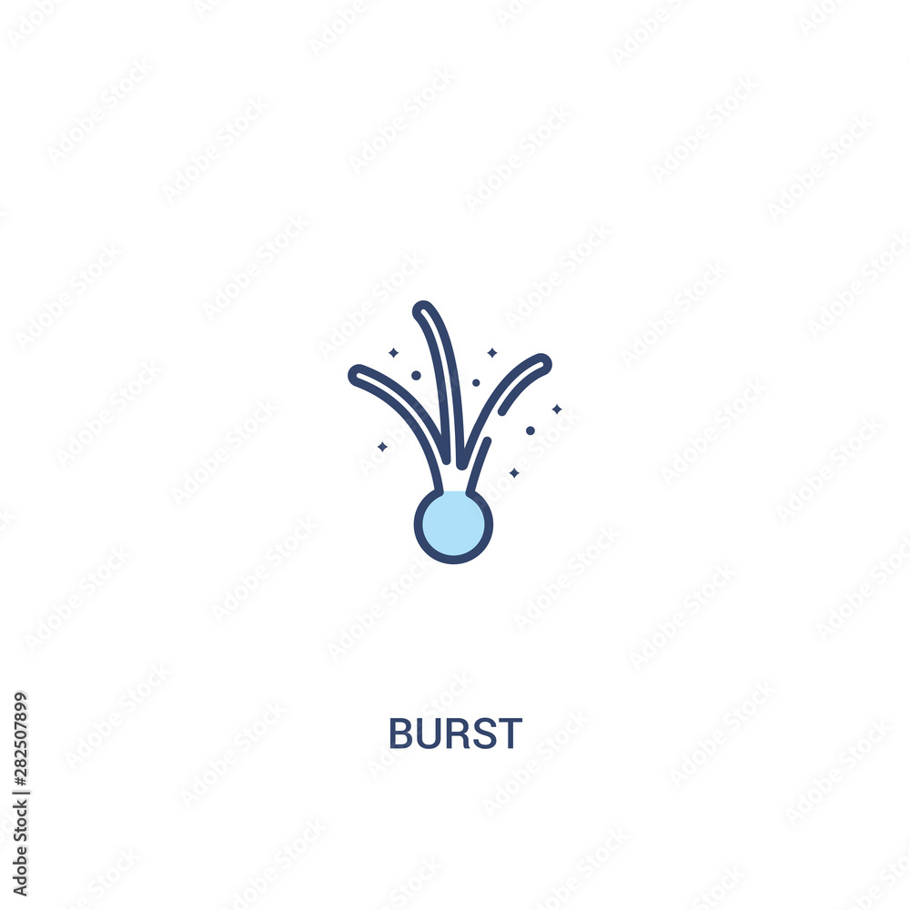 Poster burst concept 2 colored icon. simple line element illustration. outline blue burst symbol. can be us