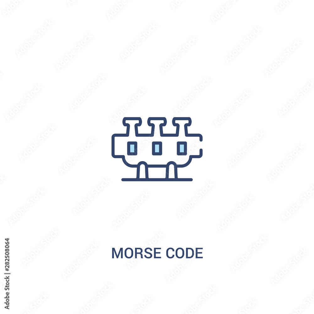 Poster morse code concept 2 colored icon. simple line element illustration. outline blue morse code symbol.