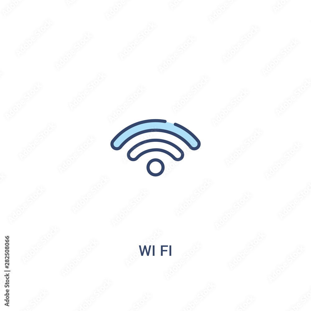 Poster wi fi concept 2 colored icon. simple line element illustration. outline blue wi fi symbol. can be us