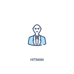 hitman concept 2 colored icon. simple line element illustration. outline blue hitman symbol. can be used for web and mobile ui/ux.