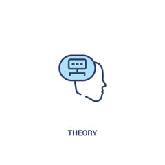 theory concept 2 colored icon. simple line element illustration. outline blue theory symbol. can be used for web and mobile ui/ux.
